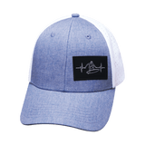 Surf Hat, Low Profile, Snapback Hat, Light Blue, White, Mens Hat, Womens Hat, Front Picture 