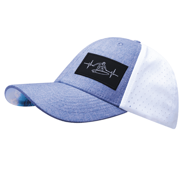 Surf Hat, Low Profile, Snapback Hat, Light Blue, White, Mens Hat, Womens Hat, Side Picture 
