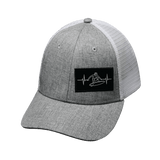 Surf Hat, Low Profile, Snapback Hat, Heather Gray, White, Mens Hat, Womens Hat, Front Picture 