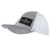 Surf Hat, Low Profile, Snapback Hat, Heather Gray, White, Mens Hat, Womens Hat, Side Picture 