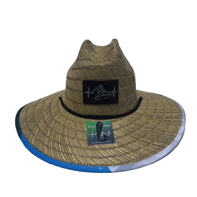 Surf Straw, Sun Hat, Wave, Mens Straw Hat, Womens Straw Hat, Front Picture