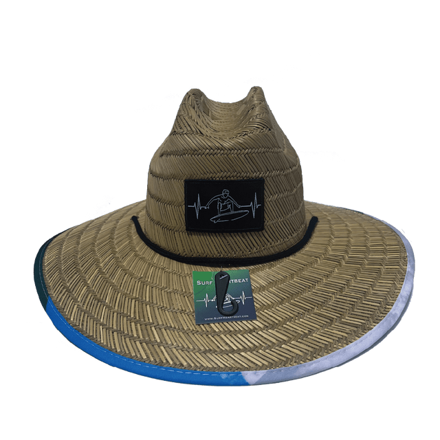 Surf Straw, Sun Hat, Wave, Mens Straw Hat, Womens Straw Hat, Front Picture