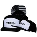 TAB Hat - Take America Back - JoinTab.us - Flat Bill - Black / White  - Laser Mesh