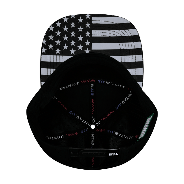 TAB Hat, Flat Bill, Snapback Hat, Black, White, Mens Hat, Womens Hat, Underbill Picture