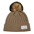 Tahoe Beanie, Pom Beanie, Tan, Mens Beanie, Womens Beanie, Front Picture