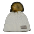 Tahoe Beanie, Pom Beanie, White, Mens Beanie, Womens Beanie, Front Picture