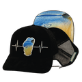 Tahoe Hat - Baseball Hat Fit - Suede - Black - Bliss - Trucker Mesh