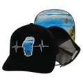 Tahoe Hat - Baseball Hat Fit - Suede - Black - Glass - Trucker Mesh