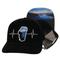 Tahoe Hat - Baseball Hat Fit - Suede - Black - Sunrise - Trucker Mesh