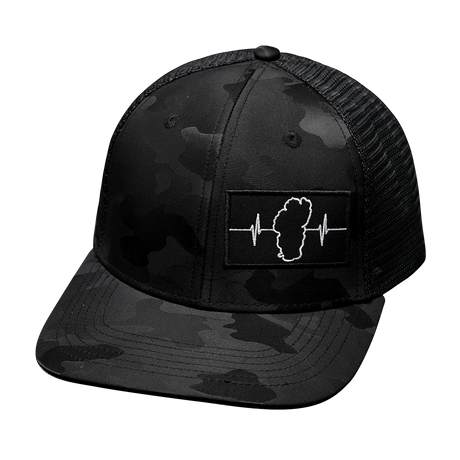 Tahoe Hat, Baseball Hat, Snapback Hat, Black Camo, Black Mens Hat, Womens Hat, Front Picture