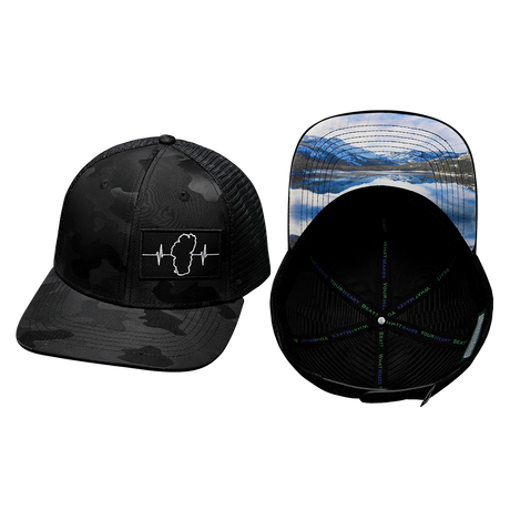 Tahoe Hat, Baseball Hat, Snapback Hat, Black Camo, Black Mens Hat, Womens Hat, Main Picture