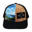 Tahoe Hat, Baseball Hat, Snapback Hat, Cork Hybrid, Black, Emerald Bay Day, Mens Hat, Womens Hat, Front Picture 