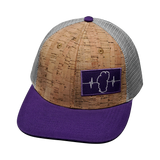 Tahoe Hat, Baseball Hat, Snapback Hat, Cork, Purple, Gray, Mens Hat, Womens Hat, Front Picture