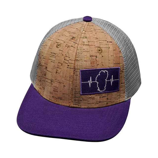 Tahoe Hat, Baseball Hat, Snapback Hat, Cork, Purple, Gray, Mens Hat, Womens Hat, Front Picture