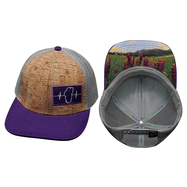 Tahoe Hat, Baseball Hat, Snapback Hat, Cork, Purple, Gray, Mens Hat, Womens Hat, Main Picture