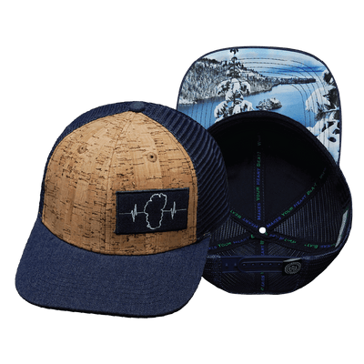 Tahoe Hat — Baseball Hat Fit, Cork, Navy, Trucker Mesh