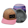 Tahoe Hat, Baseball Hat, Snapback Hat, Cork, Pink, Gray, Mens Hat, Womens Hat, Main Picture