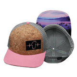 Tahoe Hat, Baseball Hat, Snapback Hat, Cork, Pink, Gray, Mens Hat, Womens Hat, Main Picture