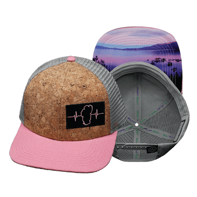 Tahoe Hat, Baseball Hat, Snapback Hat, Cork, Pink, Gray, Mens Hat, Womens Hat, Main Picture