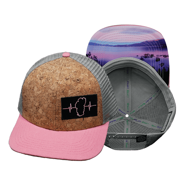 Tahoe Hat, Baseball Hat, Snapback Hat, Cork, Pink, Gray, Mens Hat, Womens Hat, Main Picture