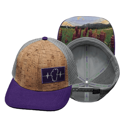 Tahoe Hat — Baseball Hat Fit, Cork, Purple / Gray, Trucker Mesh