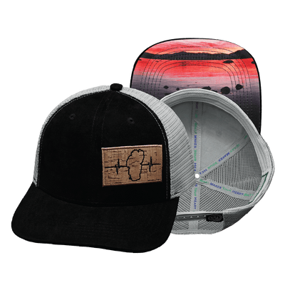Tahoe Hat — Baseball Hat Fit, Suede, Black / Gray, Trucker Mesh
