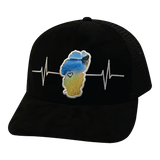 Tahoe Hat, Baseball Hat, Snapback Hat, Suede, Black, Bliss, Mens Hat, Womens Hat, Front Picture