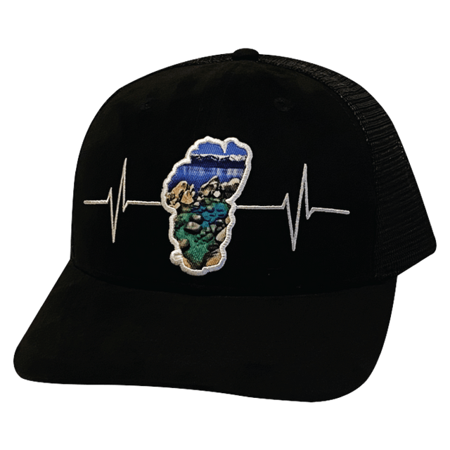 Tahoe Hat, Baseball Hat, Snapback Hat, Suede, Black, Sand Harbor, Mens Hat, Womens Hat, Front Picture
