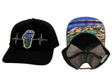 Tahoe Hat, Baseball Hat, Snapback Hat, Suede, Black, Sand Harbor, Mens Hat, Womens Hat, Main Picture