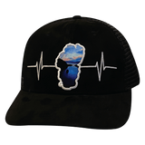 Tahoe Hat, Baseball Hat, Snapback Hat, Suede, Black, Sunrise, Mens Hat, Womens Hat, Front Picture