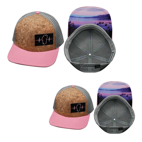 Tahoe Hat Bundle, Baseball Hat, Snapback Hat, Cork, Pink, Gray, Mens Hat, Womens Hat, Main Picture