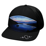 Tahoe Hat, Flat Bill, Snapback Hat, Black,  Sunrise, Mens Hat, Womens Hat, Front Picture