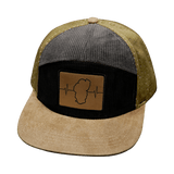 Tahoe Hat, Flat Bill, Snapback Hat, Corduroy, Tan, Black, Gray, Mens Hat, Womens Hat, Front Picture