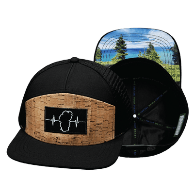 Tahoe Hat, Flat Bill, Snapback Hat, Cork, Black, Mens Hat, Womens Hat, Main Picture