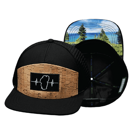Tahoe Hat, Flat Bill, Snapback Hat, Cork, Black, Mens Hat, Womens Hat, Main Picture