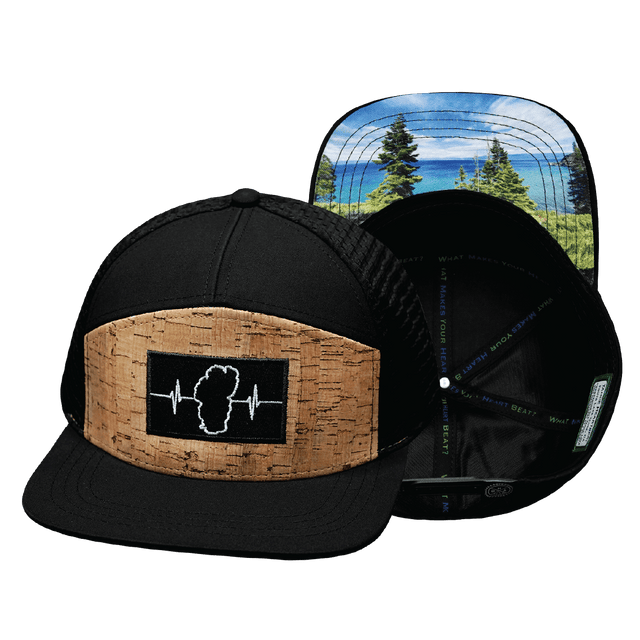Tahoe Hat, Flat Bill, Snapback Hat, Cork, Black, Mens Hat, Womens Hat, Main Picture