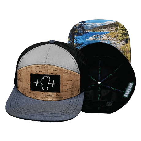 Tahoe Hat, Flat Bill, Snapback Hat, Cork, Navy, Gray, Black, Mens Hat, Womens Hat, Main Picture