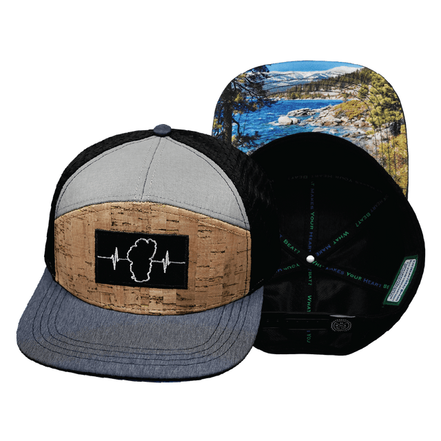 Tahoe Hat, Flat Bill, Snapback Hat, Cork, Navy, Gray, Black, Mens Hat, Womens Hat, Main Picture