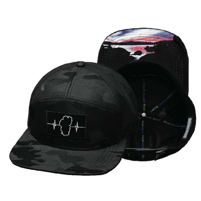 Tahoe Hat, Flat Bill, Snapback Hat, Black Camo, Black, Mens Hat, Womens Hat, Main Picture