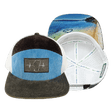 Tahoe Hat, Flat Bill, Snapback Hat, Corduroy, Charcoal, Light Blue, White, Mens Hat, Womens Hat, Main Picture 