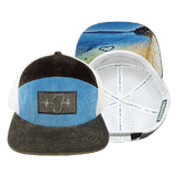 Tahoe Hat, Flat Bill, Snapback Hat, Corduroy, Charcoal, Light Blue, White, Mens Hat, Womens Hat, Main Picture 
