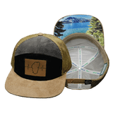 Tahoe Hat, Flat Bill, Snapback Hat, Corduroy, Tan, Black, Gray, Mens Hat, Womens Hat, Main Picture 
