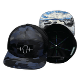 Tahoe Hat, Flat Bill, Snapback Hat, Navy Camo, Black, Mens Hat, Womens Hat, Main Picture