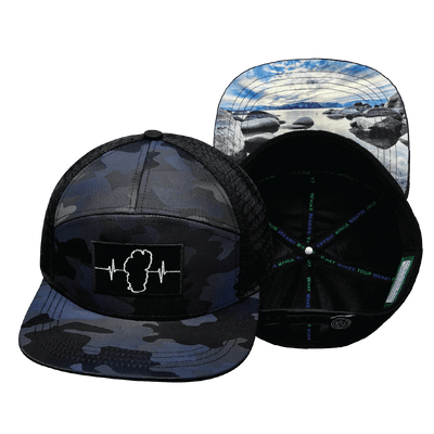 Tahoe Hat, Flat Bill, Snapback Hat, Navy Camo, Black, Mens Hat, Womens Hat, Main Picture