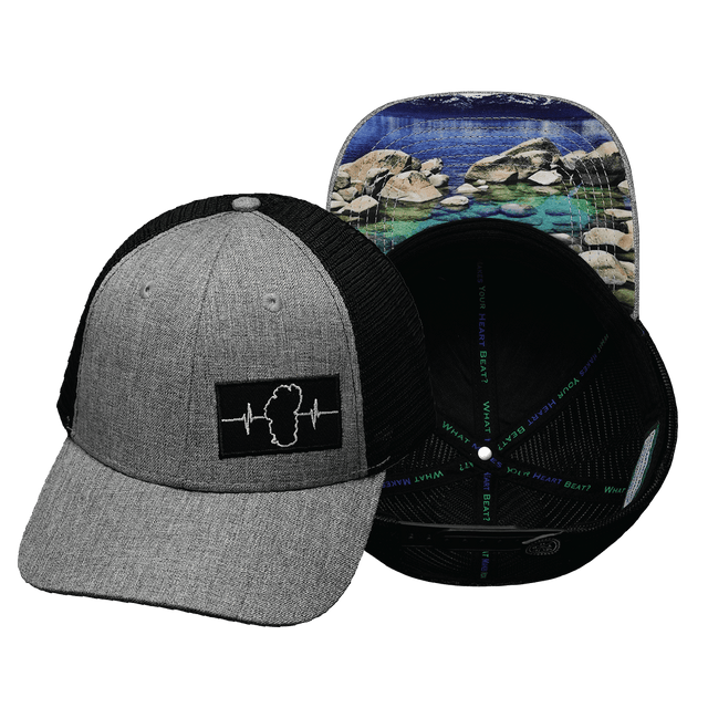 Tahoe Hat, Low Profile, Snapback Hat, Gray, Black, Mens Hat, Womens Hat, Main Picture 