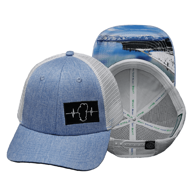 Tahoe Hat, Low Profile, Snapback Hat, Light Blue, White, Mens Hat, Womens Hat, Main Picture 