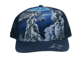 Tahoe Hat - Trucker Hat - Heather Navy - Emerald Bay Snow - Trucker Mesh