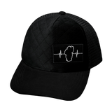 Hat, Trucker Hat, Snapback Hat, Quilted Velvet, Black, Mens Hat, Womens Hat, Front Picture