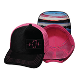 Hat, Trucker Hat, Snapback Hat, Quilted Velvet, Black, Pink, Mens Hat, Womens Hat, Main Picture  