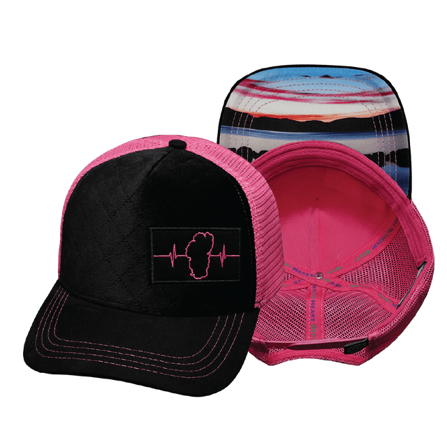 Hat, Trucker Hat, Snapback Hat, Quilted Velvet, Black, Pink, Mens Hat, Womens Hat, Main Picture  
